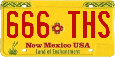 NM license plate 666THS
