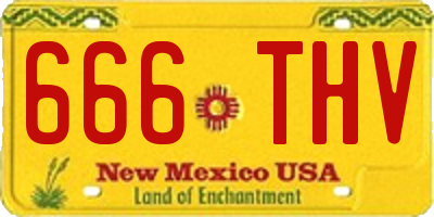 NM license plate 666THV