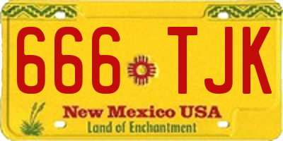 NM license plate 666TJK