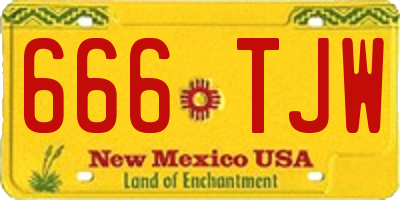 NM license plate 666TJW