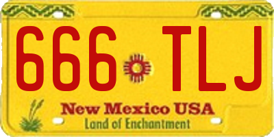 NM license plate 666TLJ