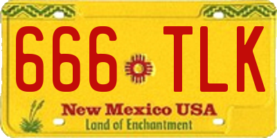 NM license plate 666TLK