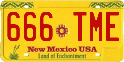 NM license plate 666TME