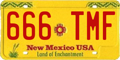 NM license plate 666TMF