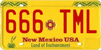 NM license plate 666TML
