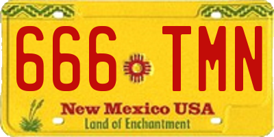 NM license plate 666TMN