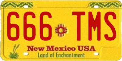 NM license plate 666TMS