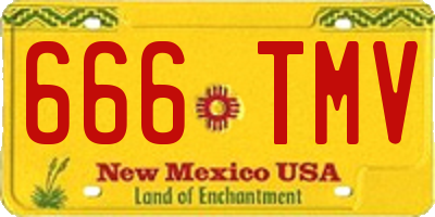 NM license plate 666TMV