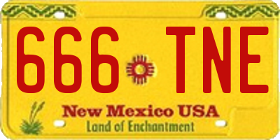 NM license plate 666TNE