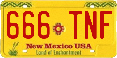 NM license plate 666TNF