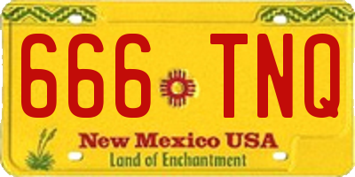 NM license plate 666TNQ