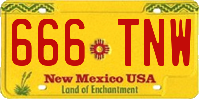 NM license plate 666TNW