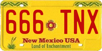 NM license plate 666TNX