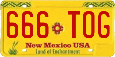 NM license plate 666TOG