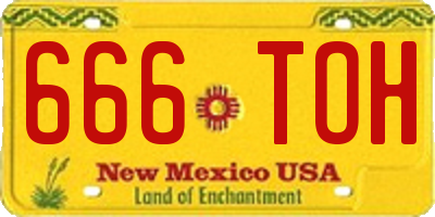 NM license plate 666TOH