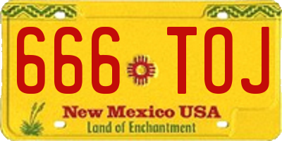 NM license plate 666TOJ