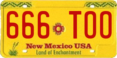 NM license plate 666TOO
