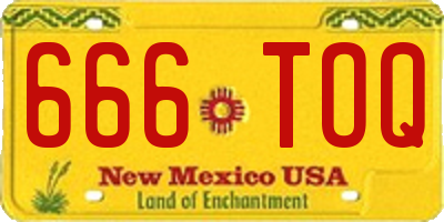 NM license plate 666TOQ