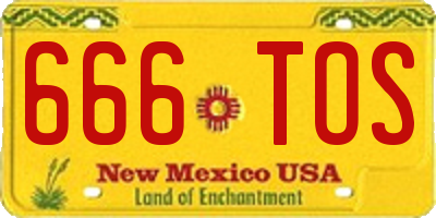 NM license plate 666TOS