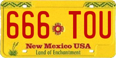 NM license plate 666TOU