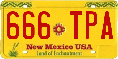 NM license plate 666TPA