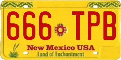 NM license plate 666TPB