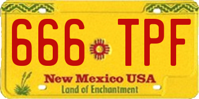 NM license plate 666TPF