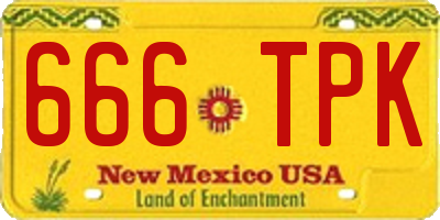 NM license plate 666TPK