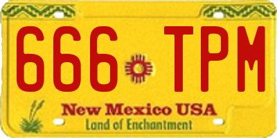 NM license plate 666TPM