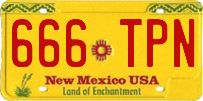 NM license plate 666TPN