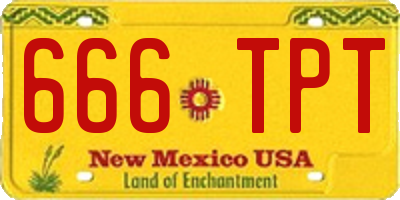 NM license plate 666TPT