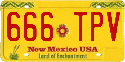NM license plate 666TPV
