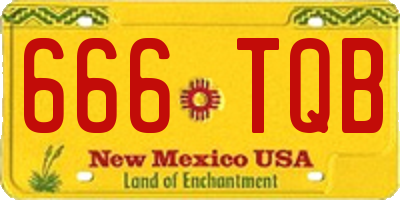 NM license plate 666TQB