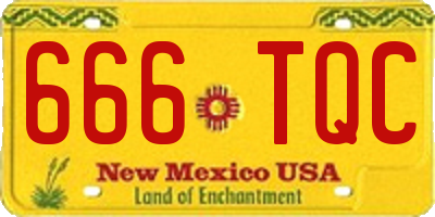 NM license plate 666TQC