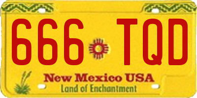 NM license plate 666TQD
