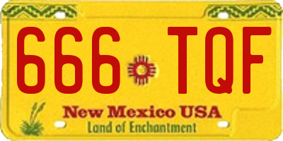 NM license plate 666TQF