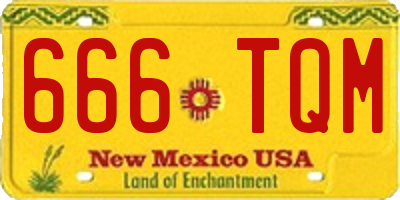 NM license plate 666TQM