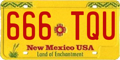 NM license plate 666TQU