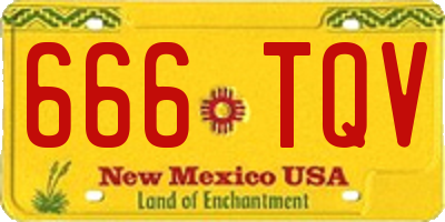 NM license plate 666TQV