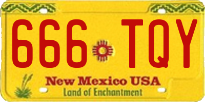 NM license plate 666TQY