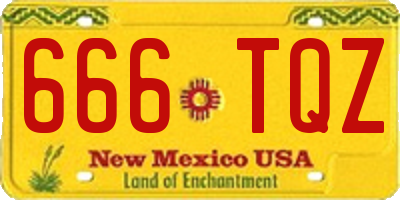 NM license plate 666TQZ