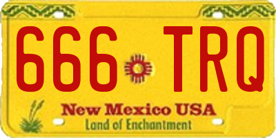 NM license plate 666TRQ