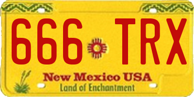 NM license plate 666TRX