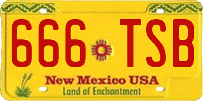 NM license plate 666TSB