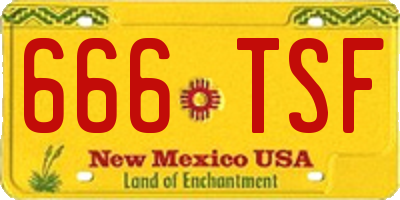 NM license plate 666TSF