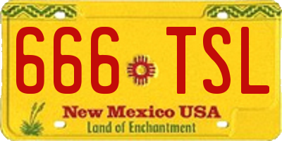 NM license plate 666TSL