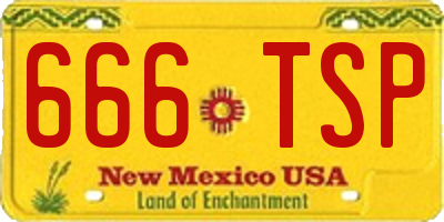 NM license plate 666TSP