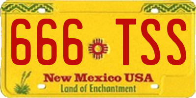 NM license plate 666TSS