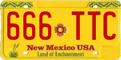 NM license plate 666TTC
