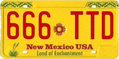 NM license plate 666TTD